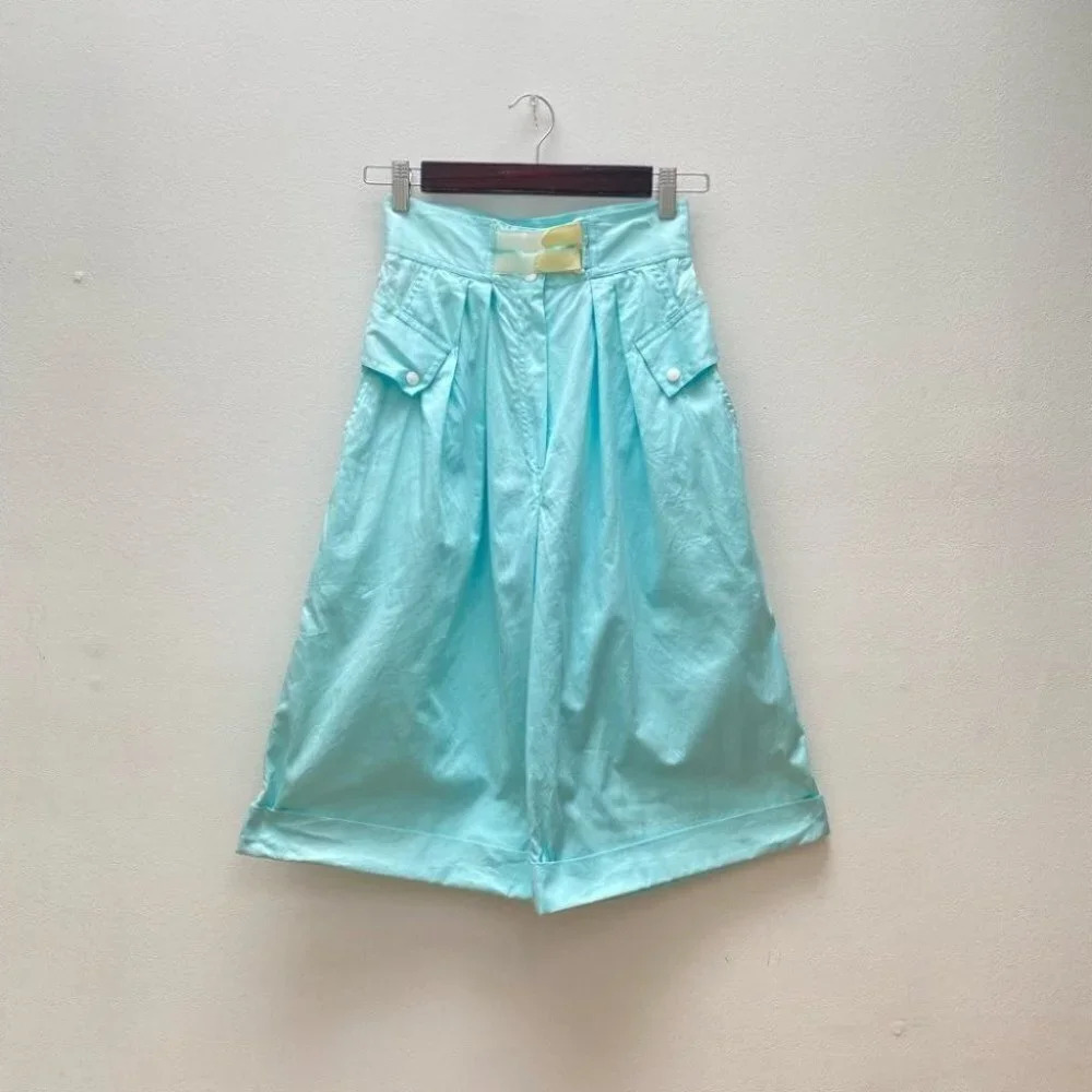 Vintage - Velcro Waist Aqua  Green Culottes